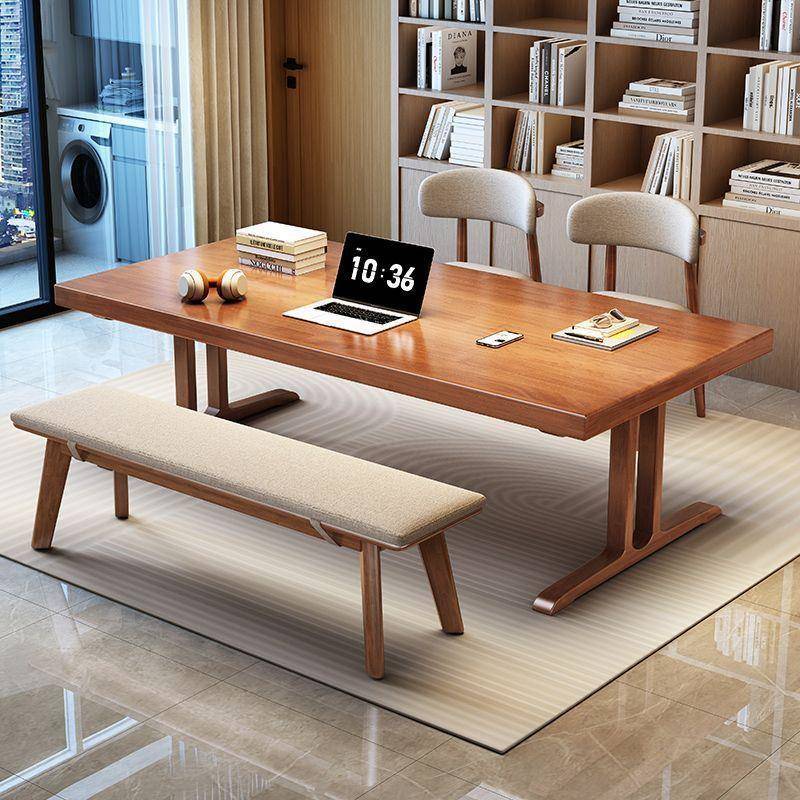 全实木书桌家用客厅书房多人阅读学习大板桌办公室长条办公电脑桌