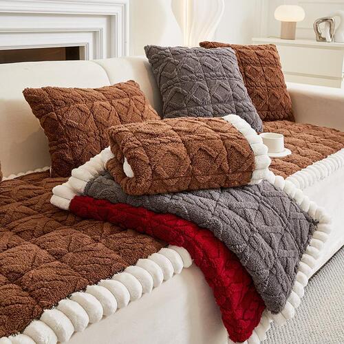 Thickened Bread Mat Simple Anti-Slip Sofa Pad Autumn and Winter Plush Straight Seat Cushion New Seat Pad