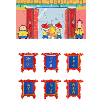 故宫博物院文创牌匾冷宫御膳房养心殿冰箱贴磁贴个性创意