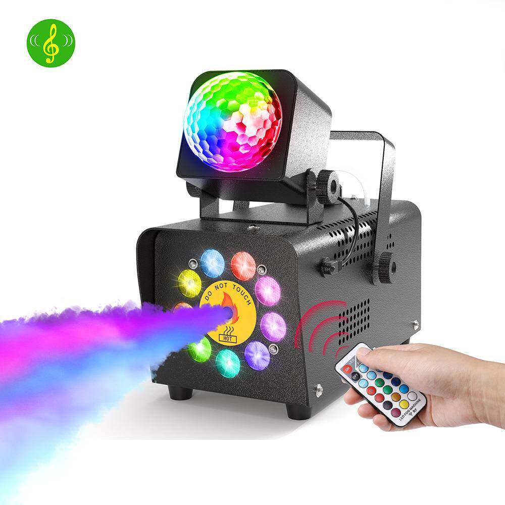舞台500W烟雾机小型便携遥控手提可调角度led灯魔球9灯烟雾发生器