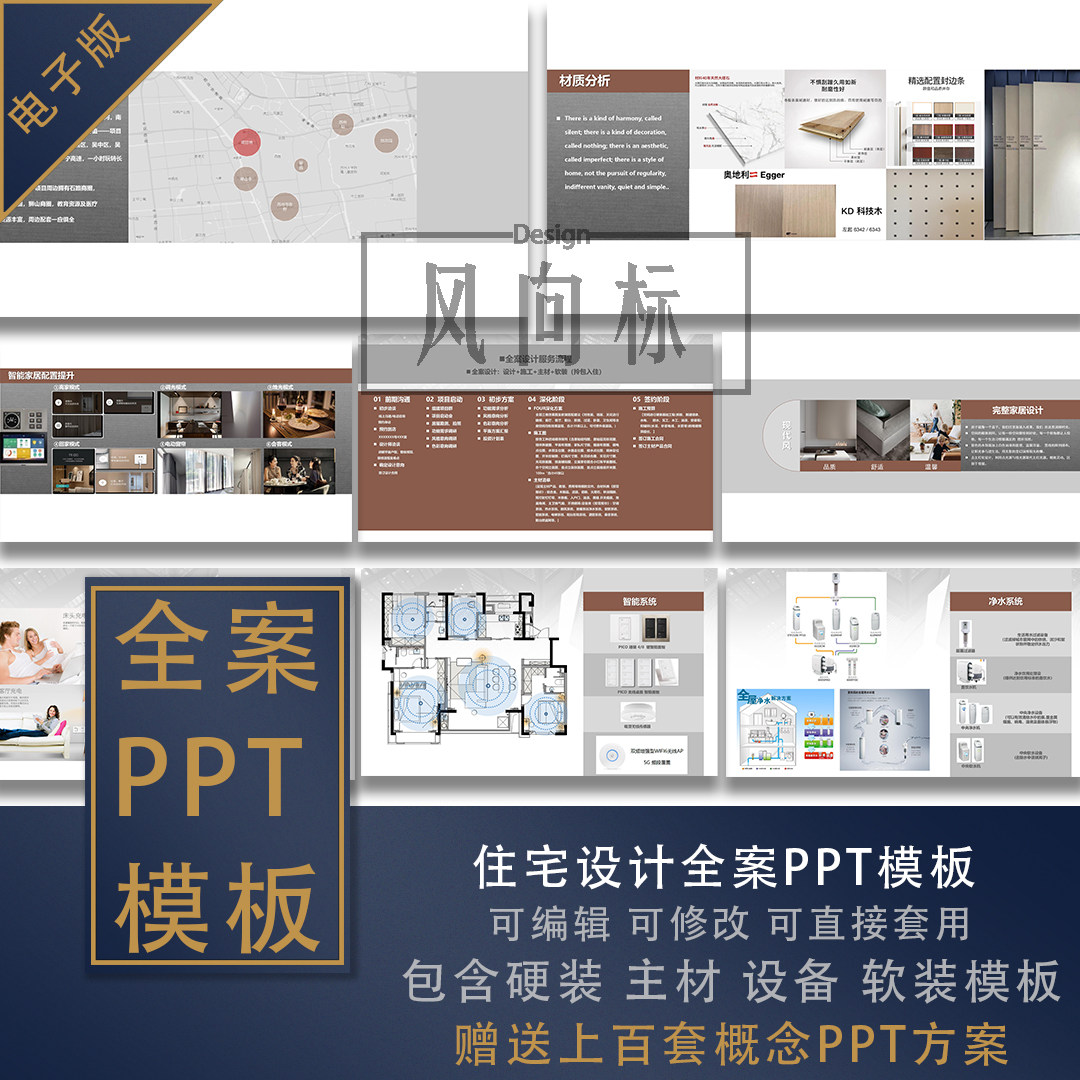 F-30全案PPT模板 设计师必备住宅全案设计PPT模板
