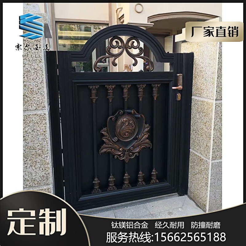 单开花园入户门铝合金复古乡村y院子门庭院小门侧门别墅门铝艺小