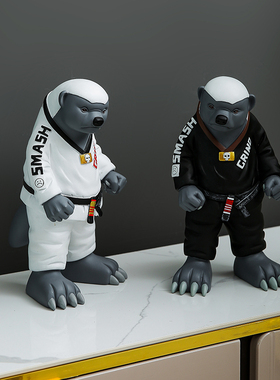 个性跆拳道平头j哥摆件现代简约入户玄关门装饰品轻奢创意摆设