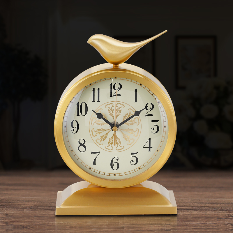 黄铜台式座钟客厅家用书房办公室大台钟钟表摆件桌面X坐钟静音摆