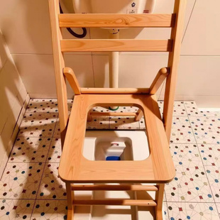 实木老人坐便椅孕妇加厚耐用病人坐便凳增高椅便携式 坐便器简易