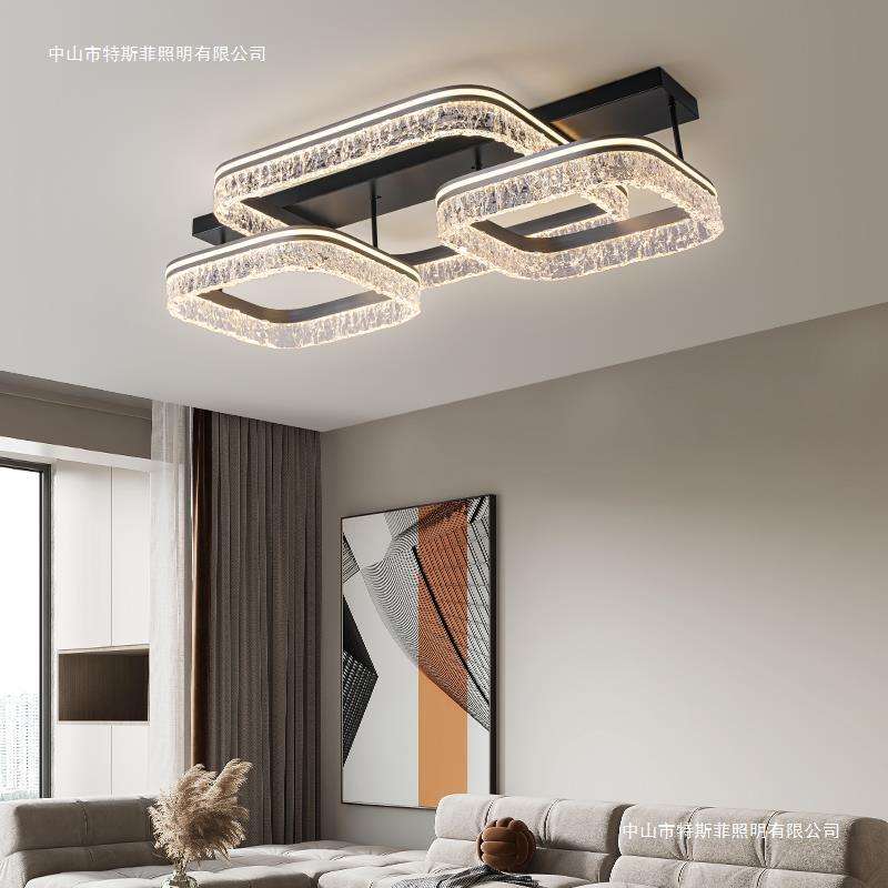 意式轻奢2024年新款冰裂纹设计师客厅灯led吸顶灯大气卧室灯