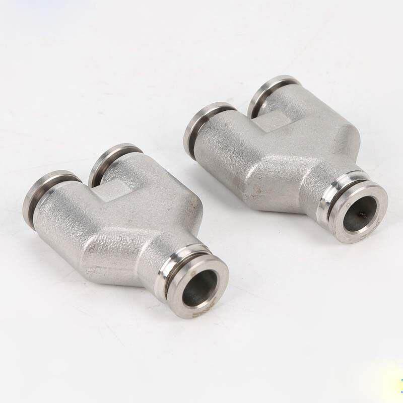 304不锈钢三通Y型气动接头PY-4 6 8 10 12 16mm气管快速插接头