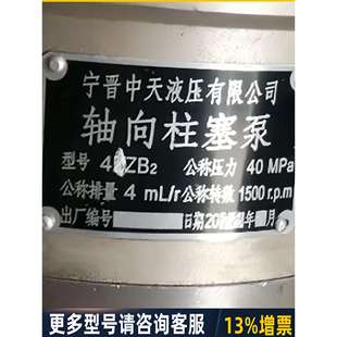 ZZB2 天津高 ZZB1 ZB1 宁晋中天液压轴向柱塞泵2.5 ZB2