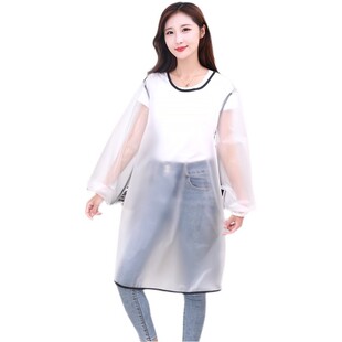 围裙防水油胡可网红同款防脏长袖罩衣工作服秋冬饭店时尚防污logo
