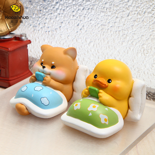 车内饰品摆件网红汽车中控台不要焦虑路怒症止怒可爱小猪柴犬摆件