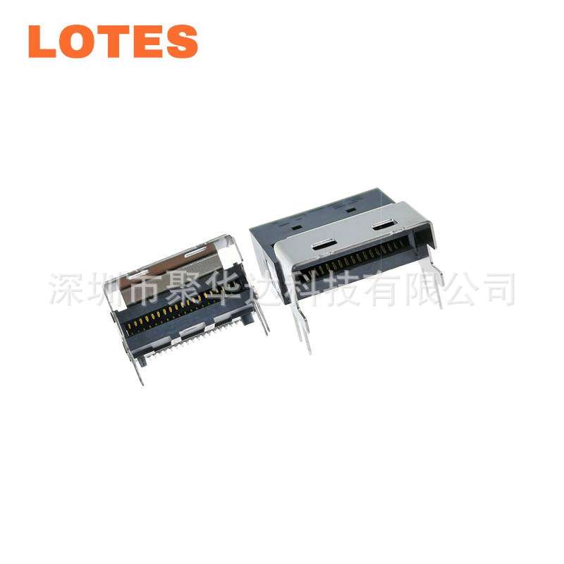 LOTES 连接器 SFF-8654 4X卧式母座 SlimSAS 38PIN 90度808004802