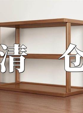 桌面置物架桌上增高加厚可调收纳层架子台面小型多层放东西竹木隔