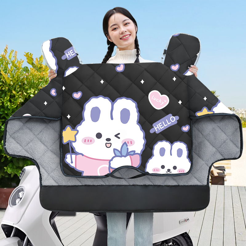 电动车挡风被冬季加绒加厚加大防水防寒保暖摩托电动车防雨挡风罩