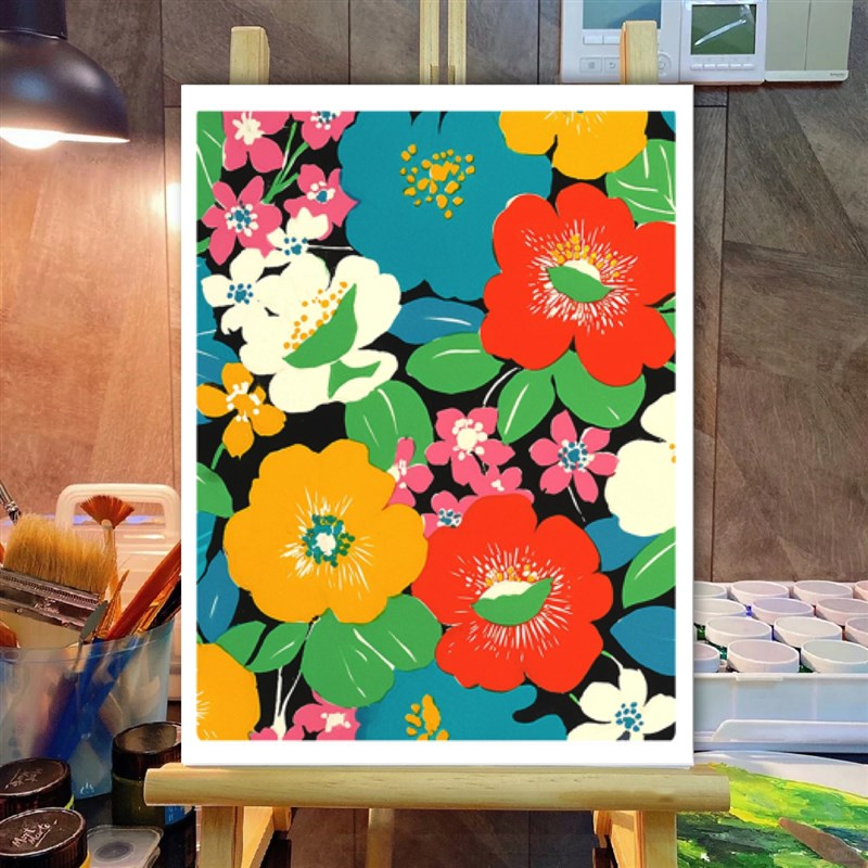时尚花卉临摹卡丙烯马克笔花卉装饰画儿童创意美术明信片范图