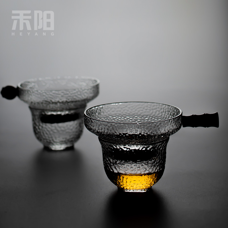 耐热玻璃过滤网茶漏实木把日式虑网套装功夫茶具配件茶叶茶滤漏斗