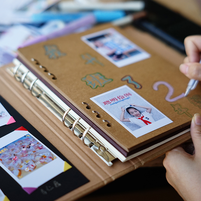 复古牛皮纸活页本相册 创意手工DIY宝宝成长剪贴本 粘贴式影集