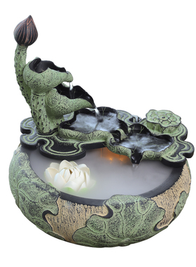 创意桌面流水喷泉摆件家居饰品客厅电视柜加O湿器装饰景观开业礼