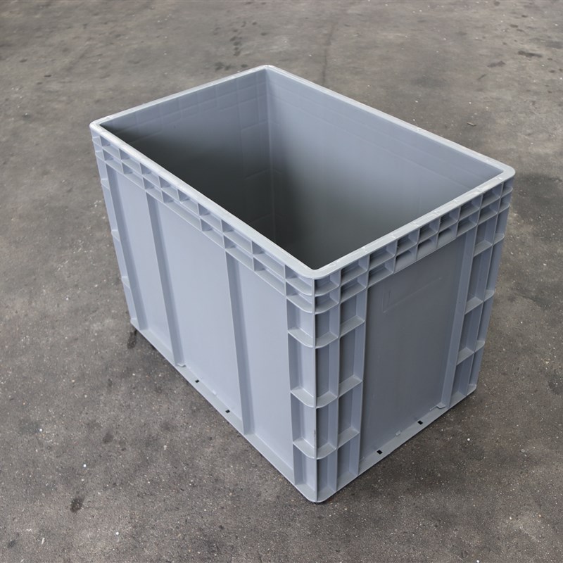 大号塑料箱子4644灰色物流箱周转筐储物L框收纳大箱子带盖胶箱胶