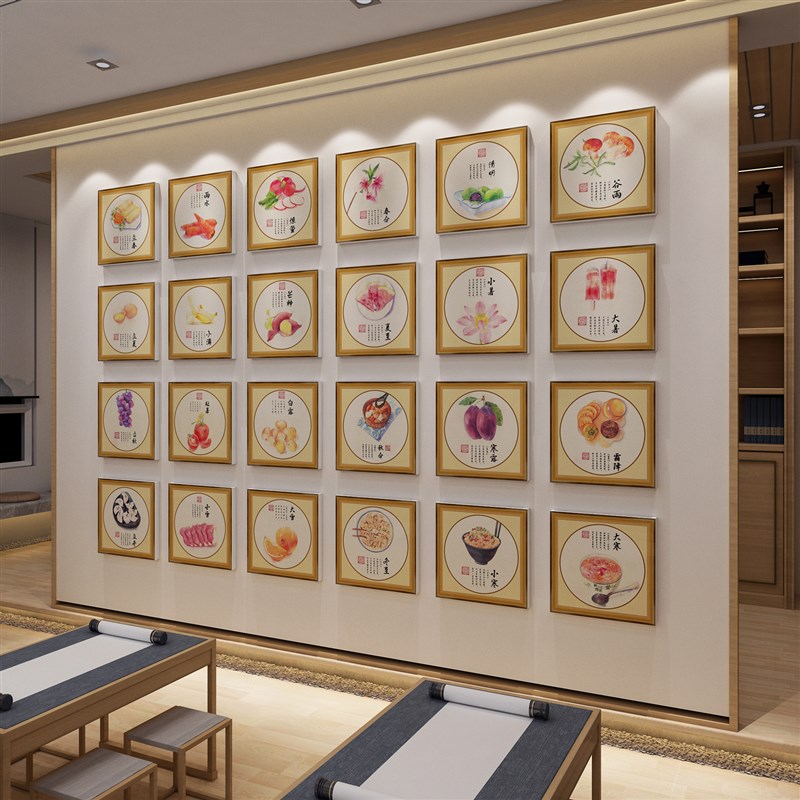 24二十四节气文化墙幼儿园环创主题成品J书法教室布置走廊装饰材