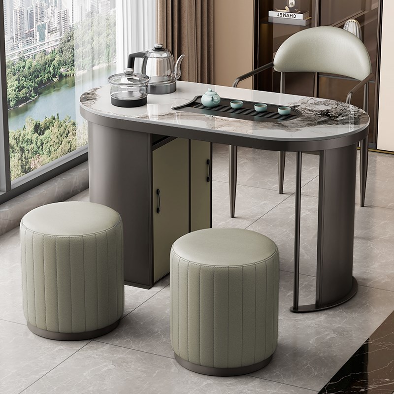 阳台轻奢岩板茶台桌茶桌椅t组合现代茶台简约茶桌烧水壶一体小茶