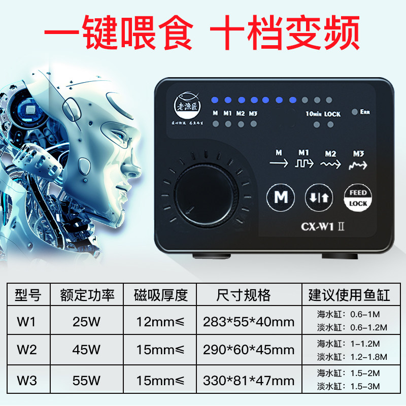 老鱼匠鱼缸环流i泵造浪泵超静音变频海水吹粪器底吹冲浪泵造浪器