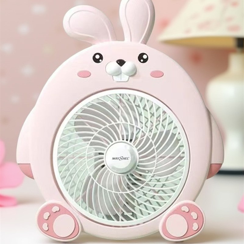 美诗儿迷你电f风扇宿舍办公室桌面床头转页扇卡通迷你家用台式风