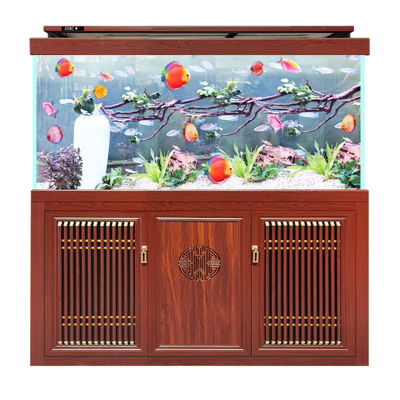 鱼缸客厅2023k新款森红龙缸底过滤森轻奢至臻鱼缸客厅大型家用屏