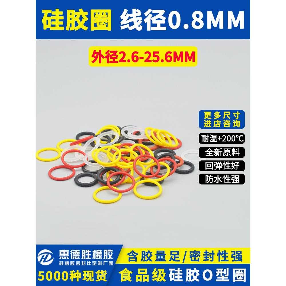 硅胶o型圈胶圈外径3.1-27.6mm线径0.8耐高温硅胶圈耐磨防水密封圈