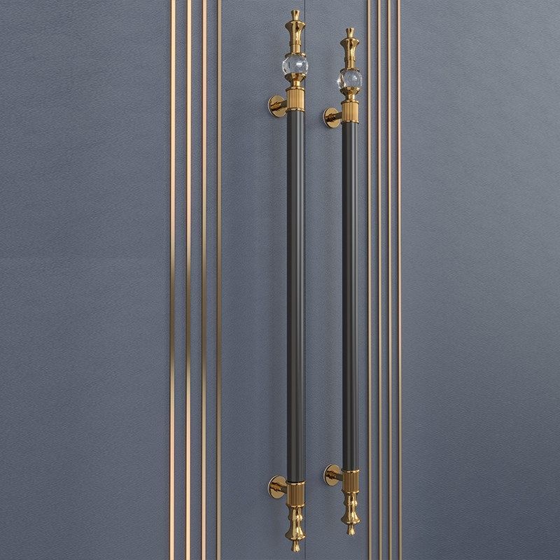 高档欧式大门拉手仿玉石玻璃门把手酒店包厢会所水晶大拉手