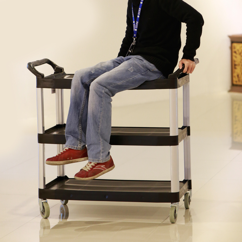 酒店餐车茶水车ktv小吃三层推车收碗车餐厅收集车带桶碗碟收集车