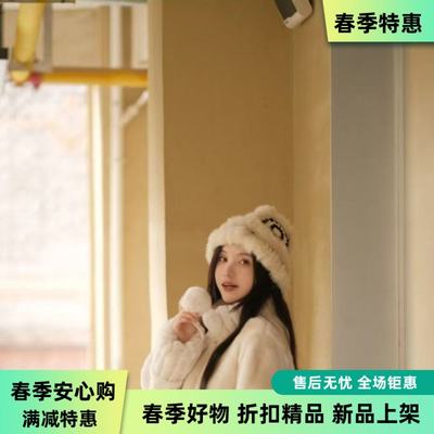 感毛毛绒外套女秋冬季新款奶呼呼百搭小个子保暖中长款女冬装