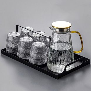 家用客厅待客茶杯茶壶耐热耐高温玻璃杯乔迁杯具套装 轻奢水壶套装