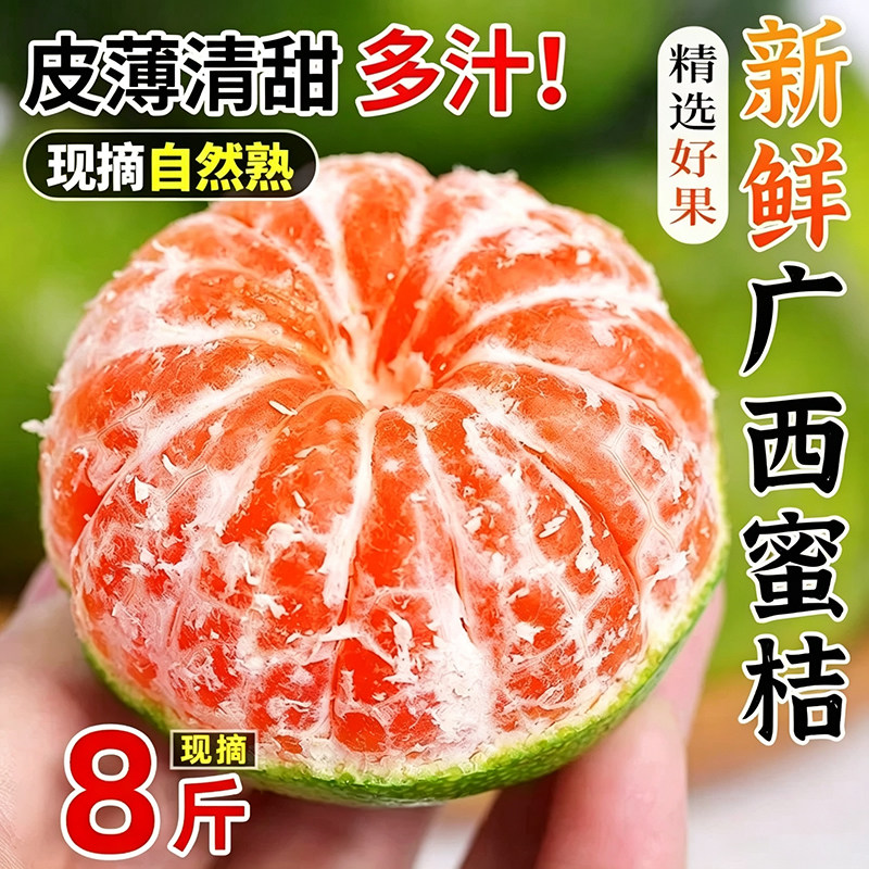 广西蜜桔新鲜橘子当季水果无籽青皮蜜桔柑橘小青绿皮桔子整箱包邮