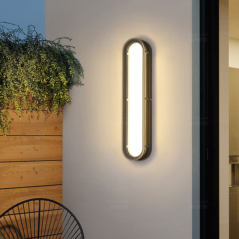 现代户外壁c灯别墅入户门口门前灯阳光房露台长条压铸铝防雨水壁