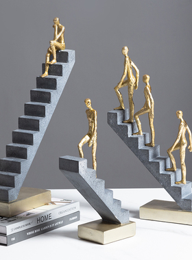 北欧后现代爬楼梯k者人物抽象艺术摆件玄关客厅创意家居摆设装饰