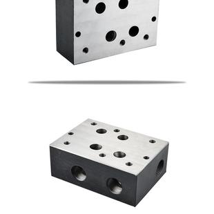 标准16通经油路块阀块集成块阀板20通经侧面溢流阀盖板冲洗油路板