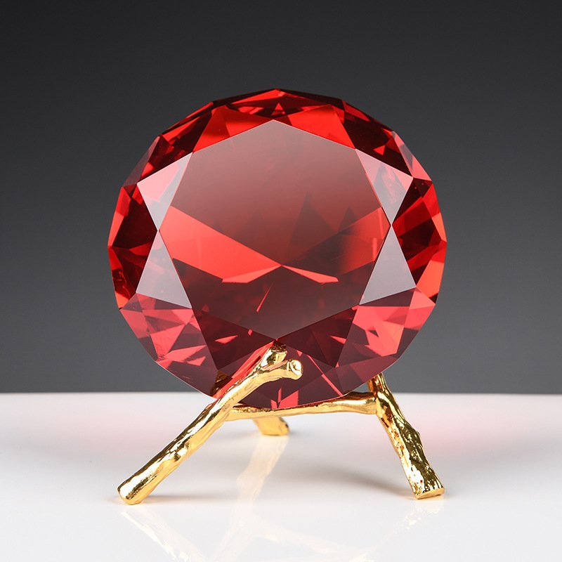 水晶玻璃钻石金属支架 家居装饰办公摆件 创意礼品 水晶工艺摆件