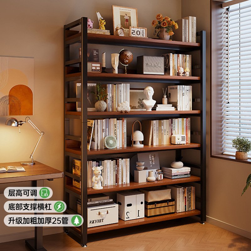 书架置物架落地家用一体靠墙客厅货架展示架子学生图书馆简易书柜