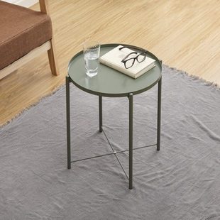 卧室茶几北欧边几客厅沙发边桌托盘桌小圆形茶几铁艺简易迷你角几