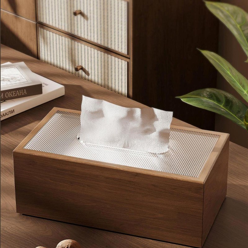 中式实木桌面卫生纸盒复古高档创意饭厅客厅卧室家用办公车载纸巾
