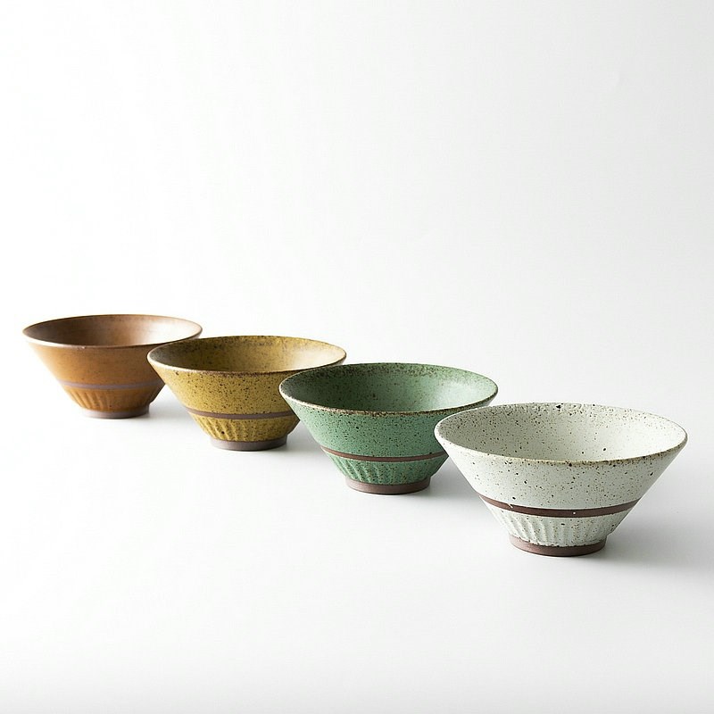 粗陶复古斗笠米饭碗家用创意小面碗甜品碗高档餐厅用摆台