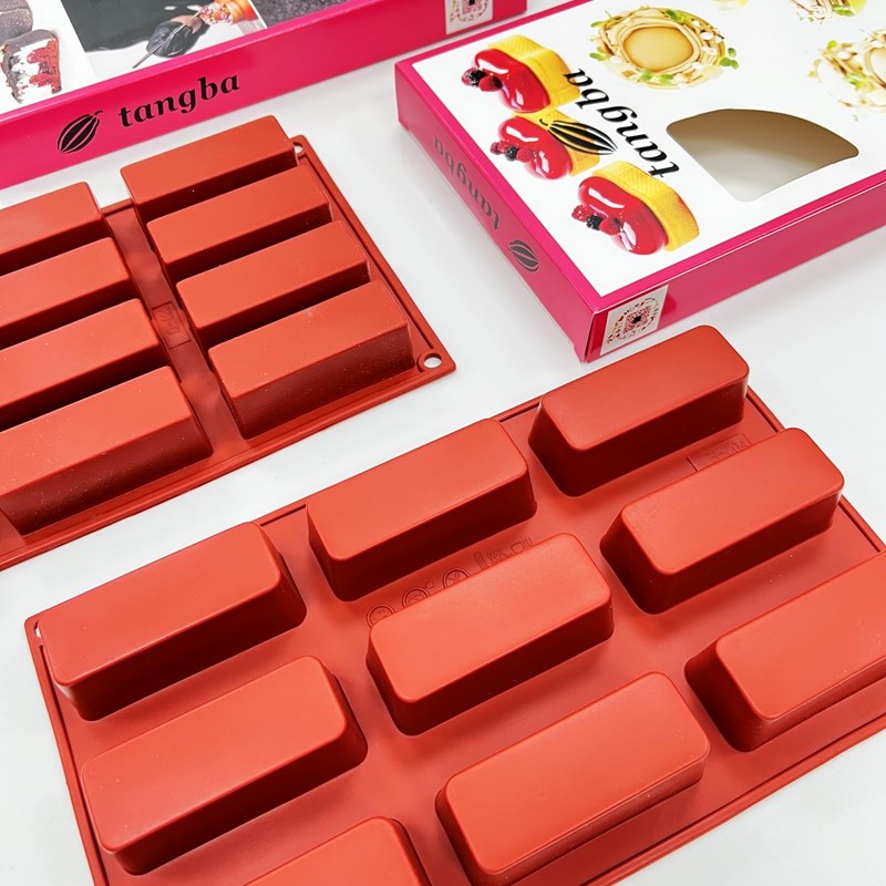 tangba堂巴 多连长方形硅胶慕斯模具 长条形法式西点甜品烘焙模具