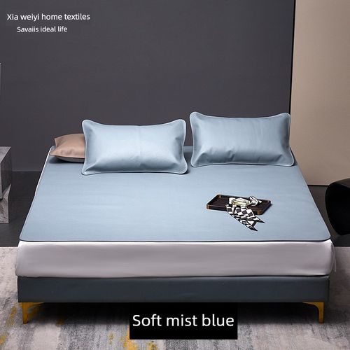 夏维怡凉席头层牛皮软席子真牛皮1.8米双人床夏凉牛皮席三件套