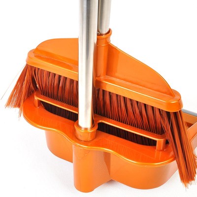 单个塑料簸箕加厚垃圾斗垃圾铲不锈钢杆畚箕畚斗大号笤帚紧贴地面