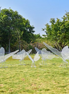 不锈钢镂空发光蝴蝶摆件户外园林景观公园广场庭院社区草坪装饰灯