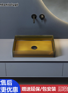 antoniolupi安东尼奥卢比面盆台上盆树脂透明方形盆NBTR54C