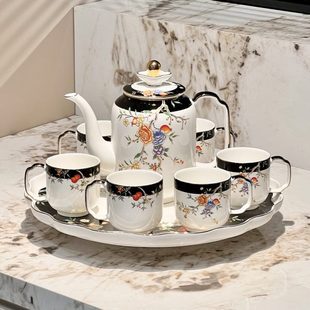 茶壶骨瓷新款 2024高档家用客厅水杯待客乔迁结婚礼品轻奢茶具套装