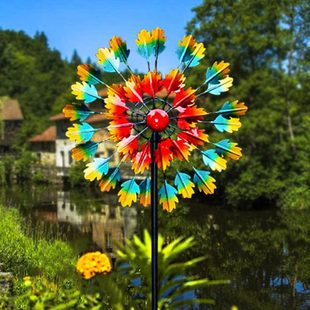 饰摆件风车子别墅一户外铁艺露台花园院阳台见倾心布置 双面旋转装