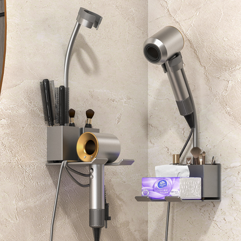 新款懒人b吹风机支架免手持化妆室置物架浴室吹风机壁挂放电吹风