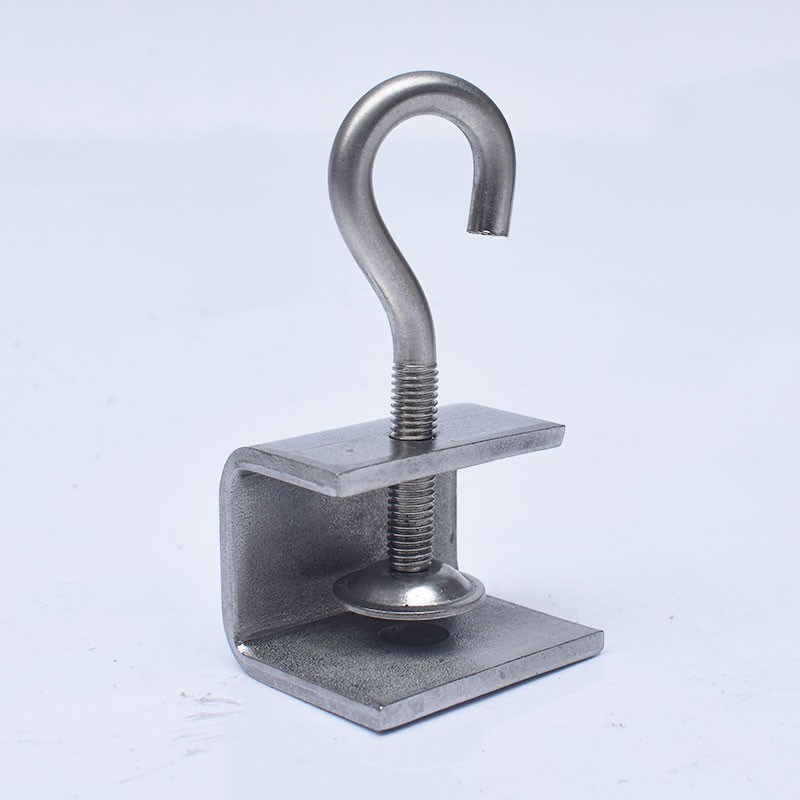 不锈钢304挂钩钢梁夹q子老虎卡子C U型夹羊眼问号挂钩方钢方管夹